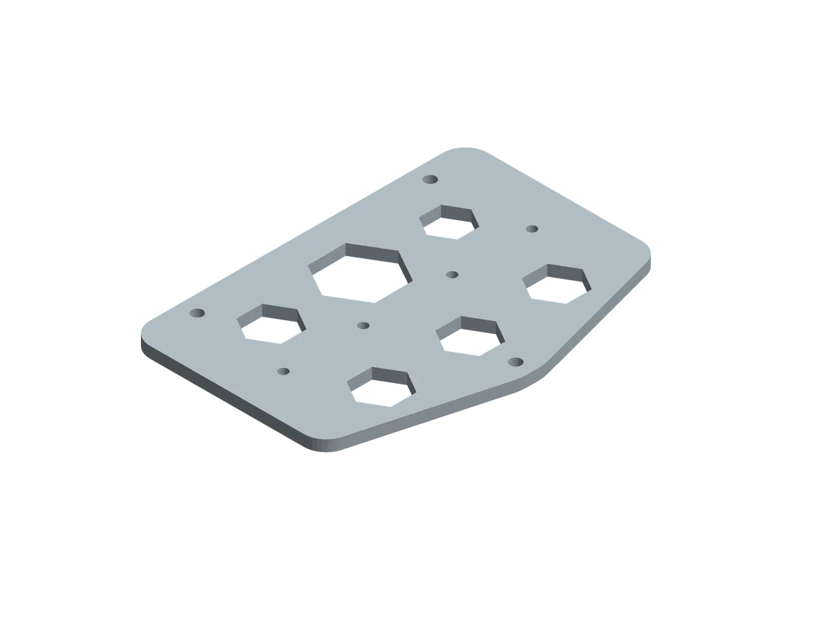 Grundplatte um 2 Akkuhalter 18/14 V im Deckel einer L-Boxx zu befestigen, Ansicht 1